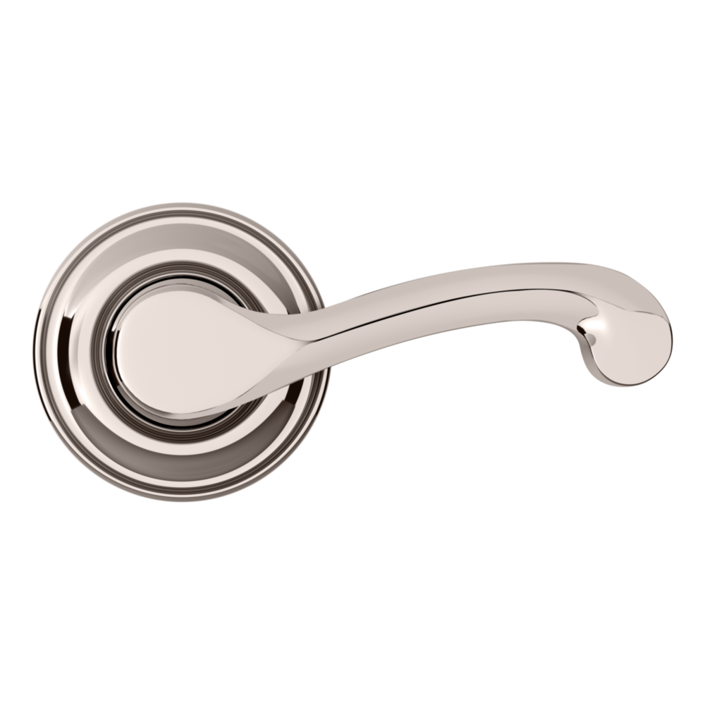 Baldwin 5445 Classic Lever Set with 5048 Rose Lifetime (PVD) Polished Nickel / Full Dummy / Reversible