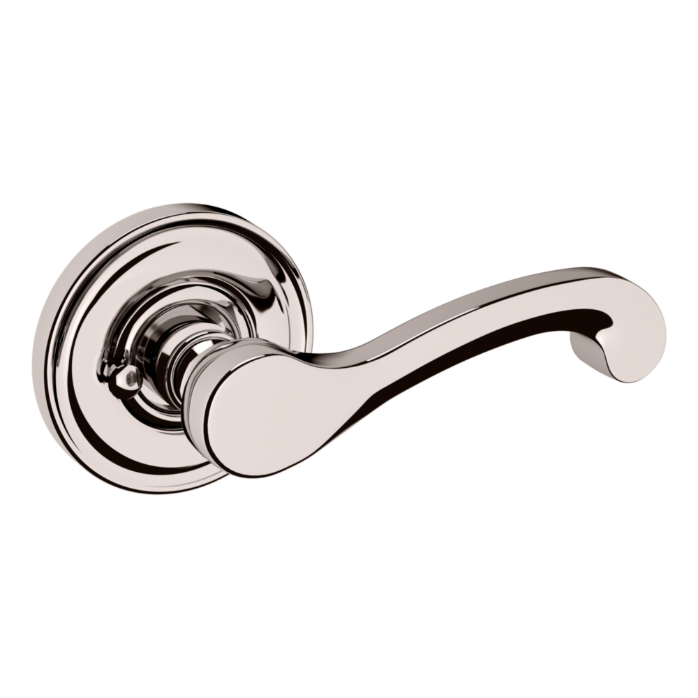 Baldwin 5445 Classic Lever Set with 5048 Rose Lifetime (PVD) Polished Nickel / Privacy / Reversible