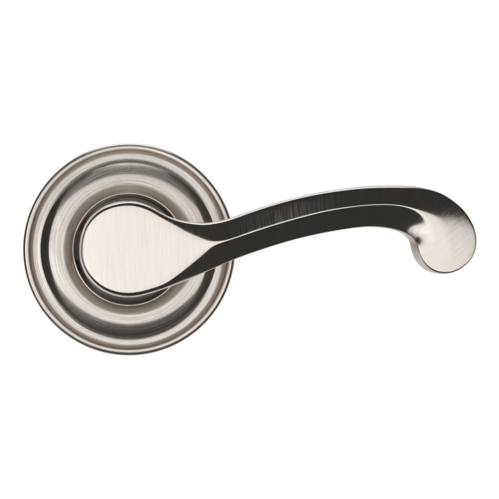 Baldwin 5445 Classic Lever Set with 5048 Rose Lifetime (PVD) Satin Nickel / Full Dummy / Reversible