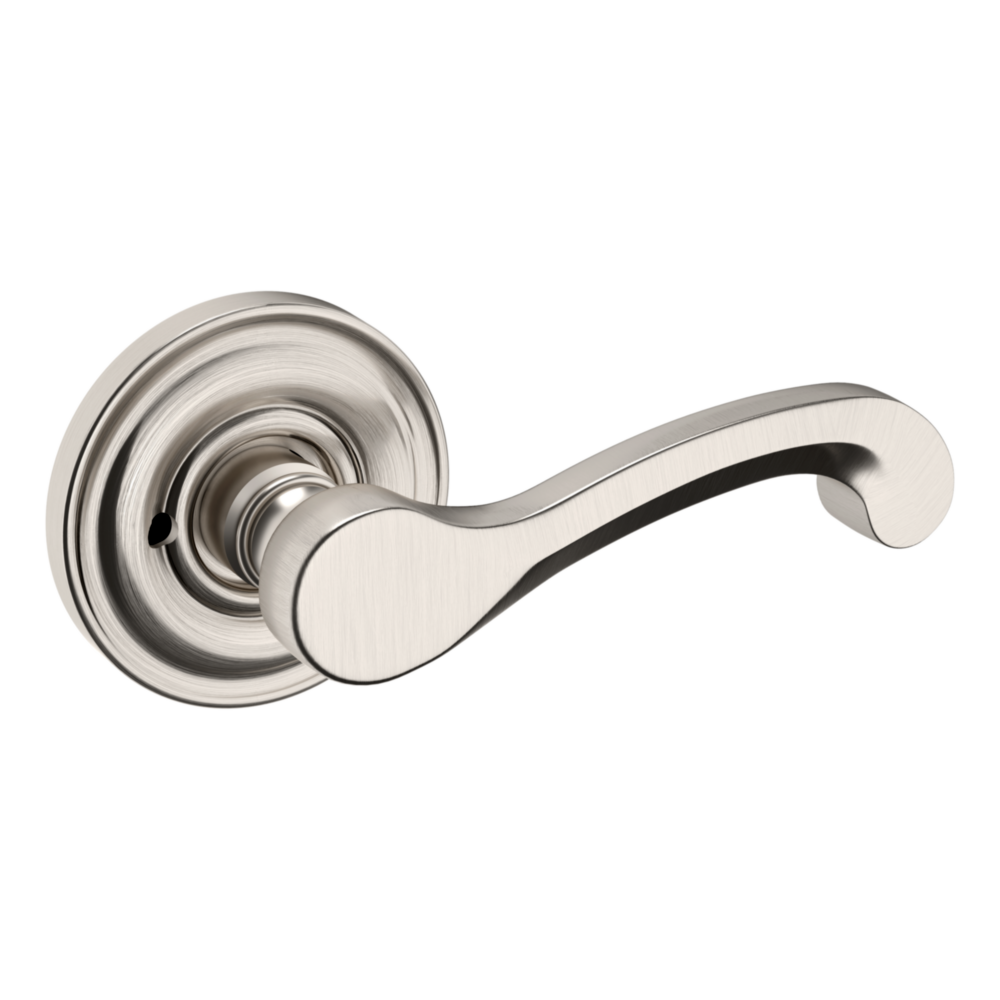 Baldwin 5445 Classic Lever Set with 5048 Rose Lifetime (PVD) Satin Nickel / Privacy / Reversible