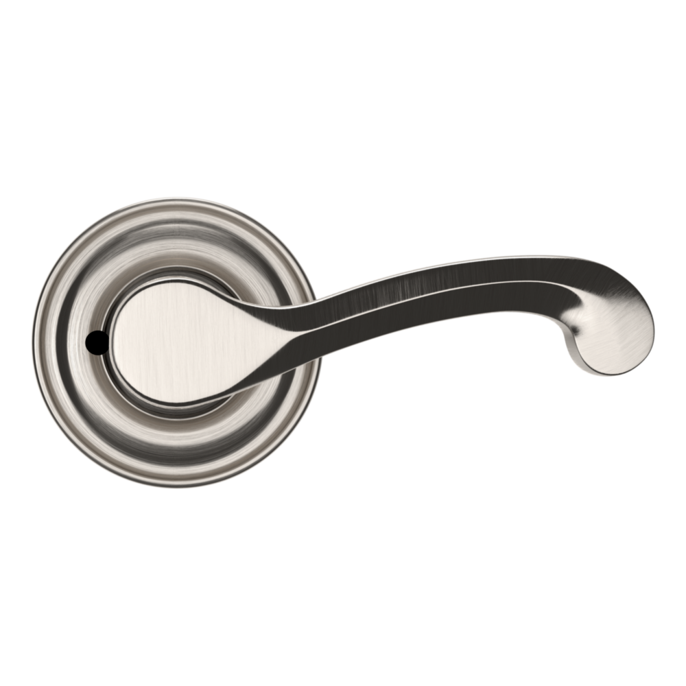 Baldwin 5445 Classic Lever Set with 5048 Rose Lifetime (PVD) Satin Nickel / Privacy / Reversible