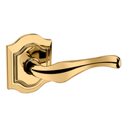 Baldwin 5447 Bethpage Lever Set with R027 Rose Lifetime (PVD) Polished Brass / Passage / Reversible