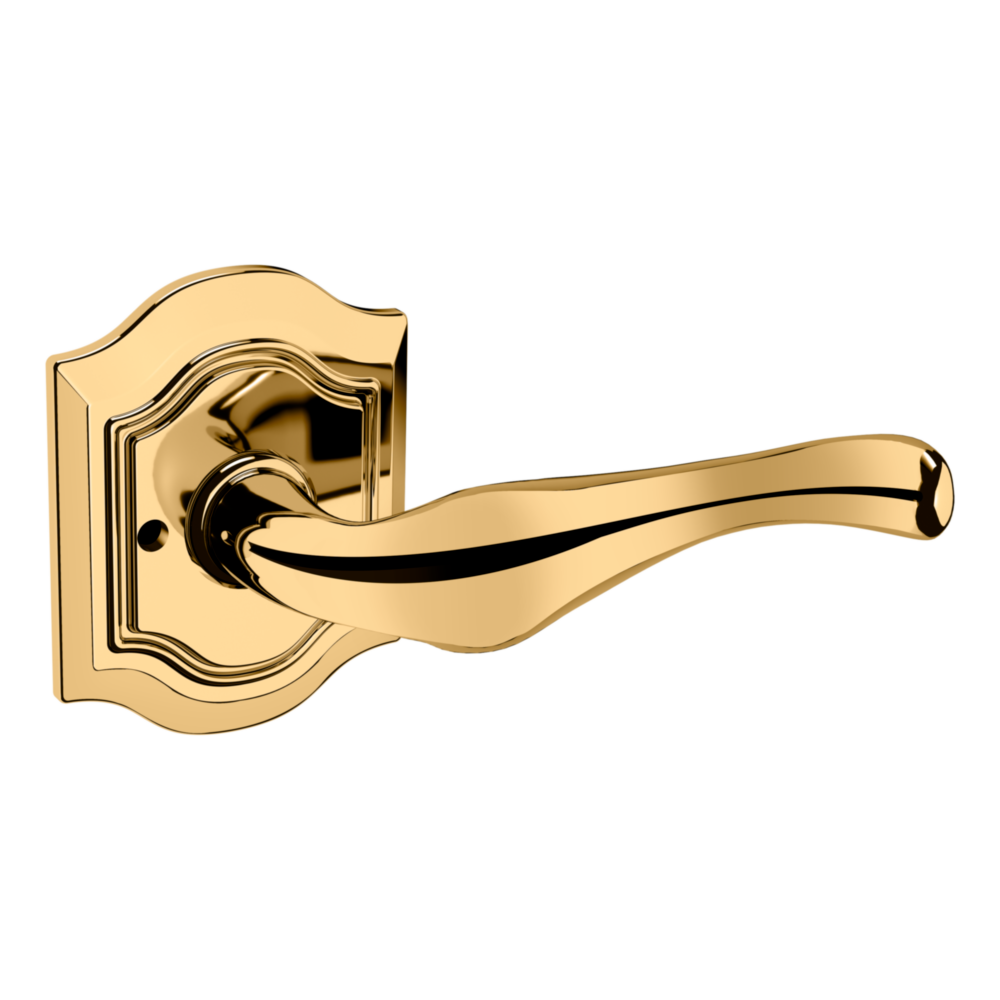 Baldwin 5447 Bethpage Lever Set with R027 Rose Non-Lacquered Brass / Privacy / Reversible