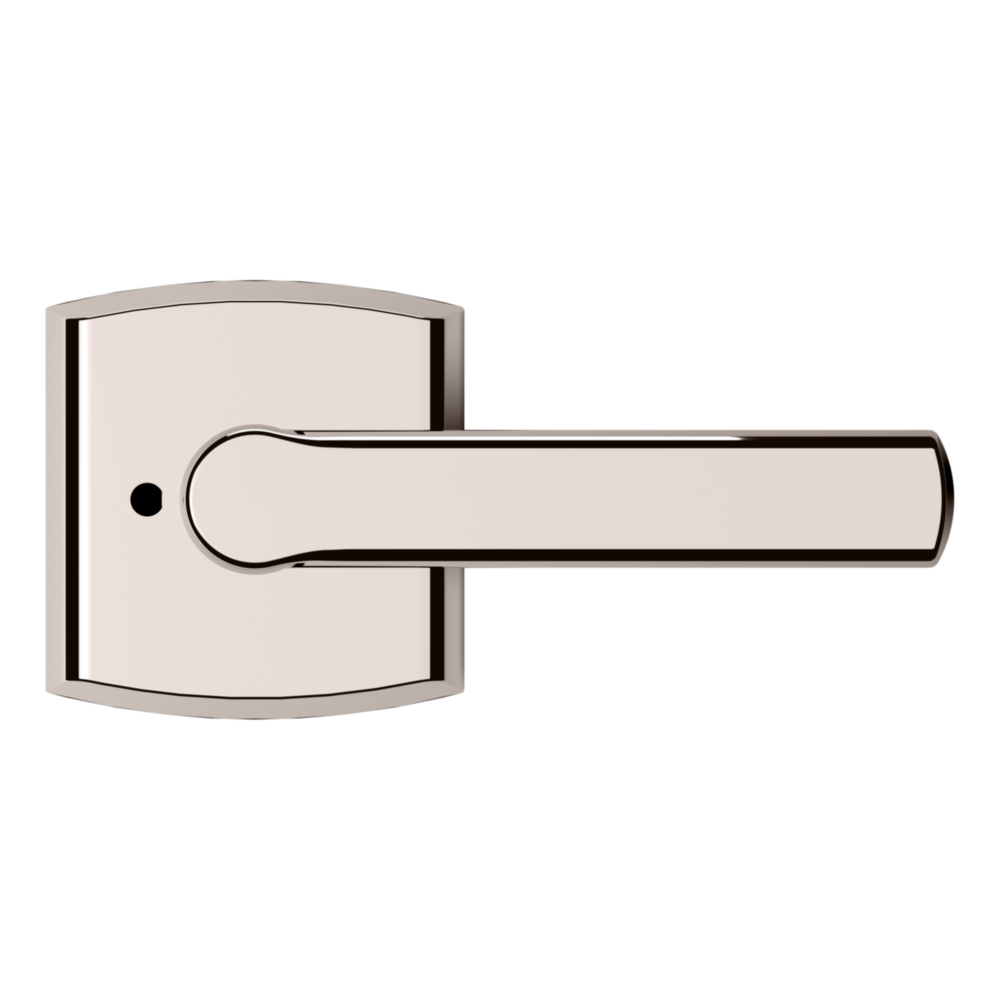Baldwin 5485 Soho Lever Set with R026 Rose Lifetime (PVD) Polished Nickel / Privacy / Reversible