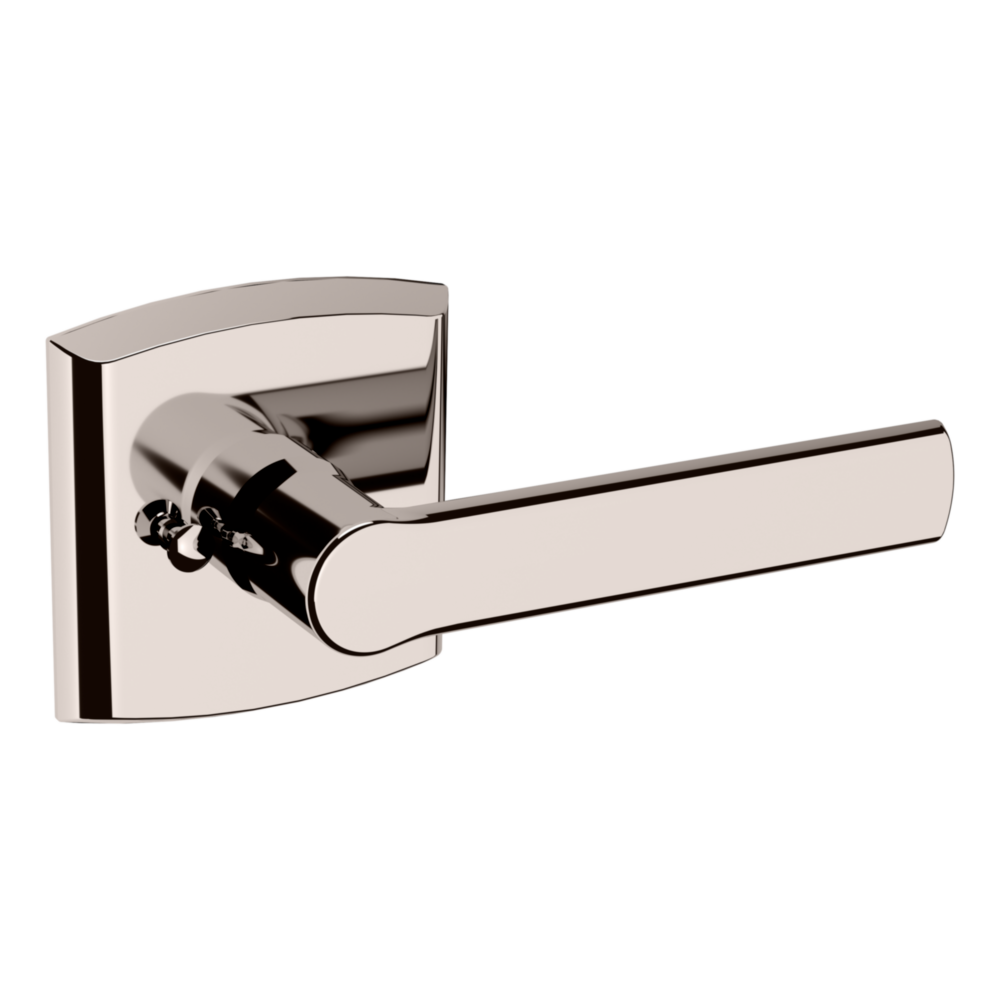 Baldwin 5485 Soho Lever Set with R026 Rose Lifetime (PVD) Polished Nickel / Privacy / Reversible