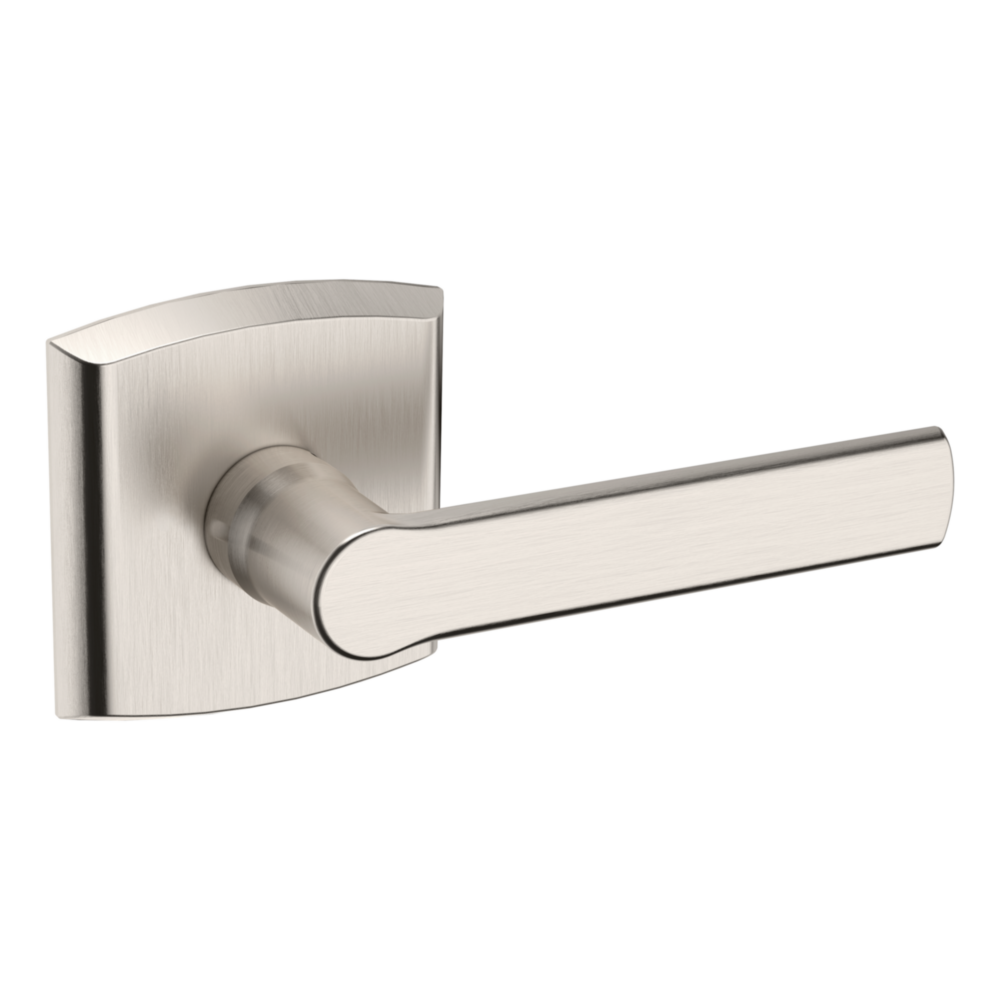 Baldwin 5485 Soho Lever Set with R026 Rose Lifetime (PVD) Satin Nickel / Full Dummy / Reversible