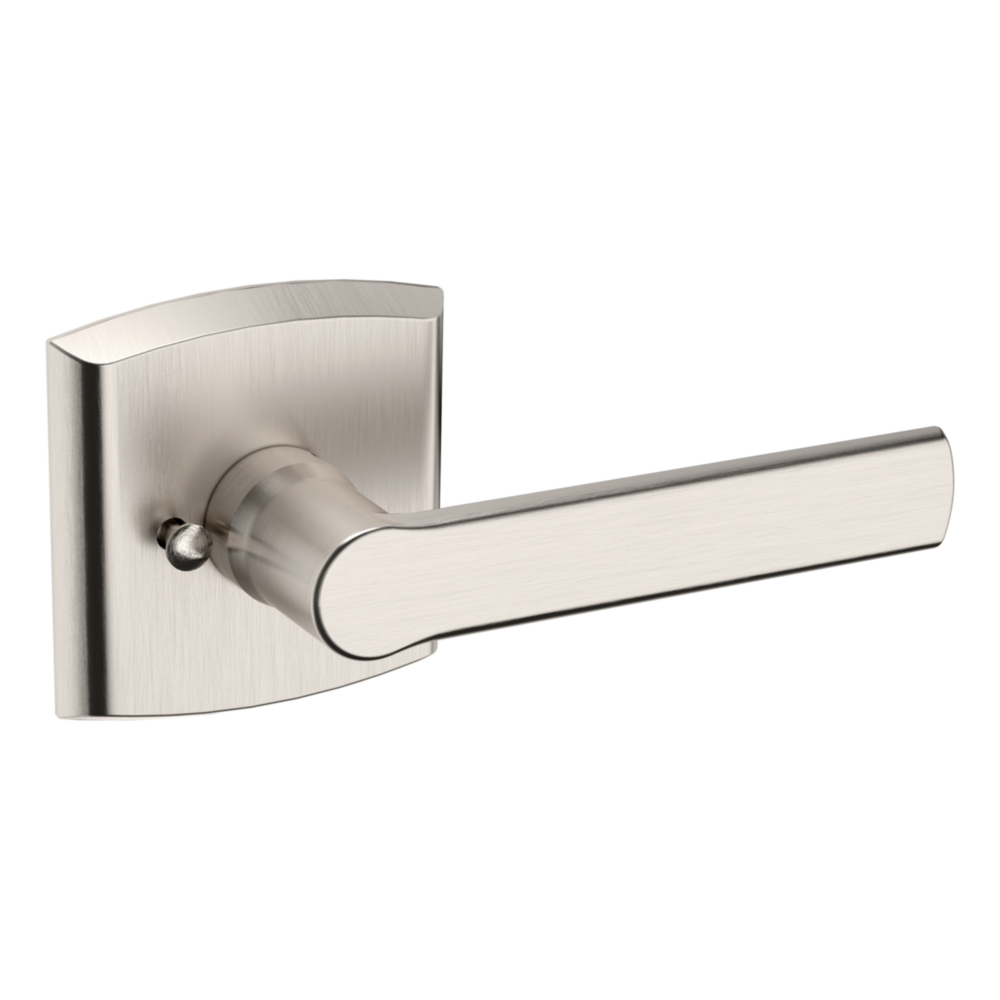 Baldwin 5485 Soho Lever Set with R026 Rose Lifetime (PVD) Satin Nickel / Privacy / Reversible