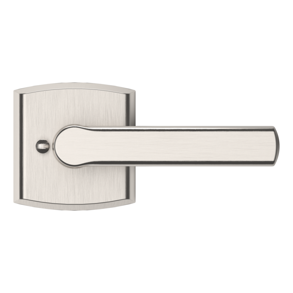 Baldwin 5485 Soho Lever Set with R026 Rose Lifetime (PVD) Satin Nickel / Privacy / Reversible