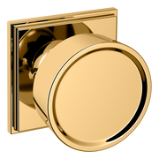 Baldwin K009 Hollywood Hills Knob Set with R050 Rose Non-Lacquered Brass / Privacy / Reversible