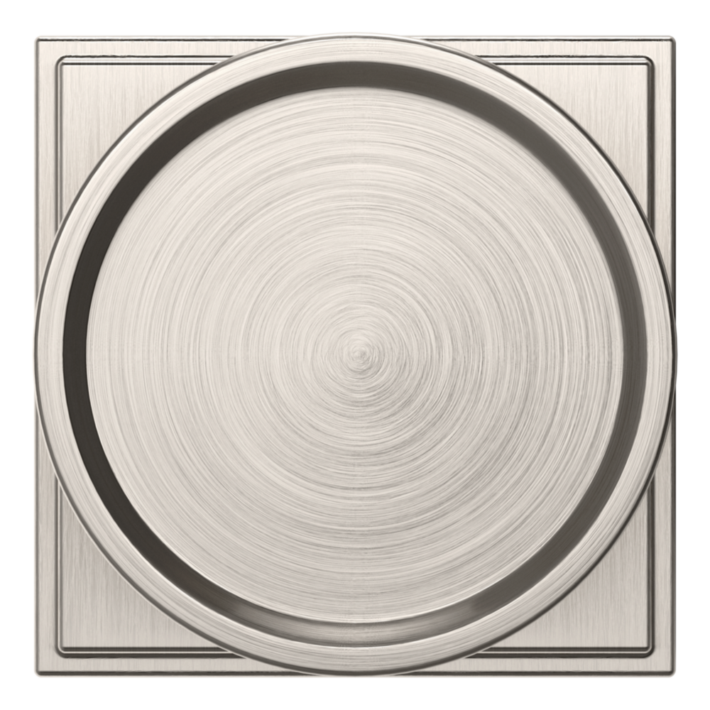 Baldwin K009 Hollywood Hills Knob Set with R050 Rose Lifetime (PVD) Satin Nickel / Privacy / Reversible