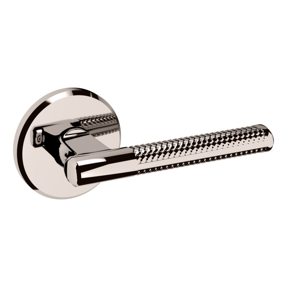 Baldwin L015 Contemporary Straight Lever Set with R016 Rose Lifetime (PVD) Polished Nickel / Full Dummy / Reversible