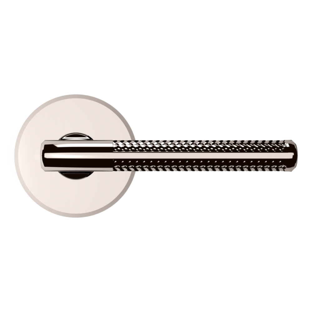 Baldwin L015 Contemporary Straight Lever Set with R016 Rose Lifetime (PVD) Polished Nickel / Full Dummy / Reversible