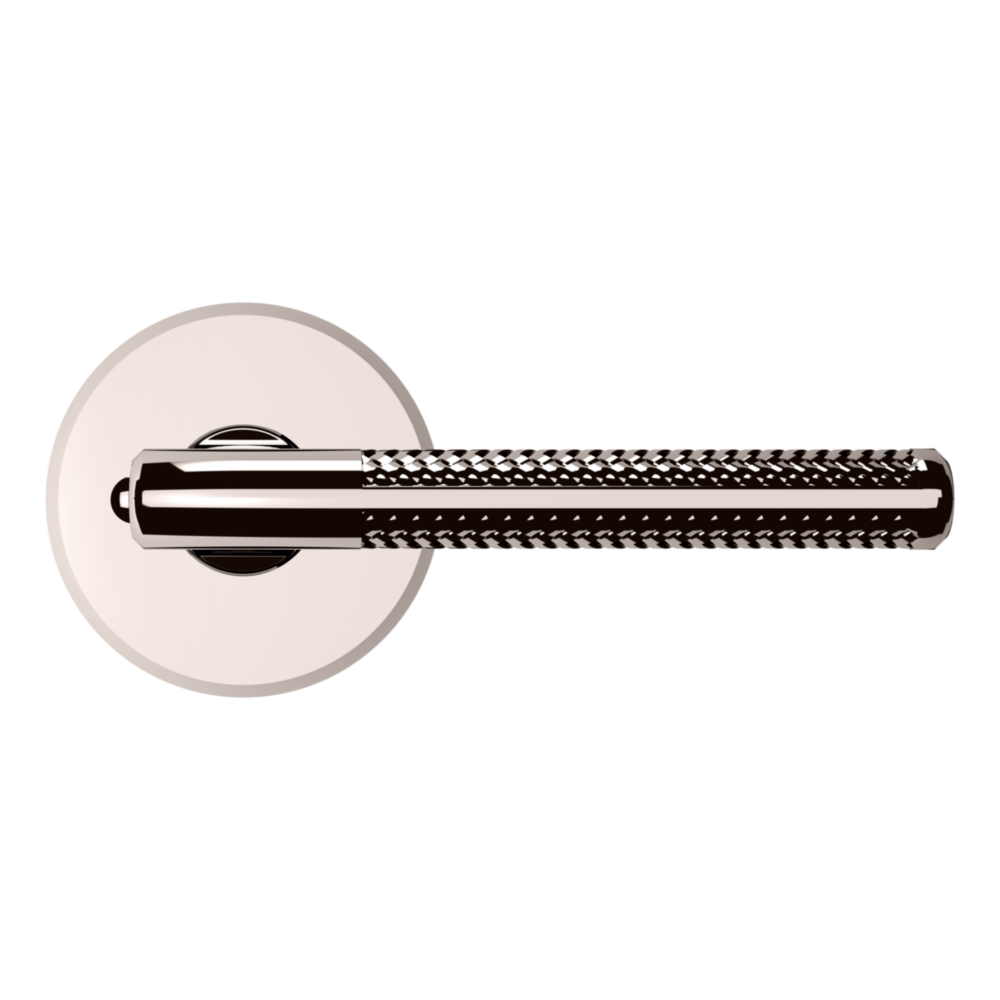Baldwin L015 Contemporary Straight Lever Set with R016 Rose Lifetime (PVD) Polished Nickel / Privacy / Reversible