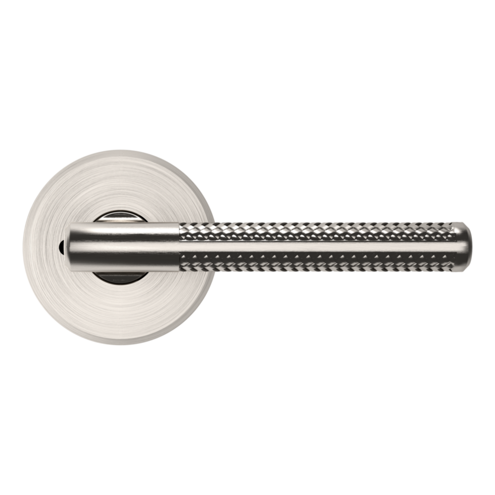 Baldwin L015 Contemporary Straight Lever Set with R016 Rose Lifetime (PVD) Satin Nickel / Privacy / Reversible