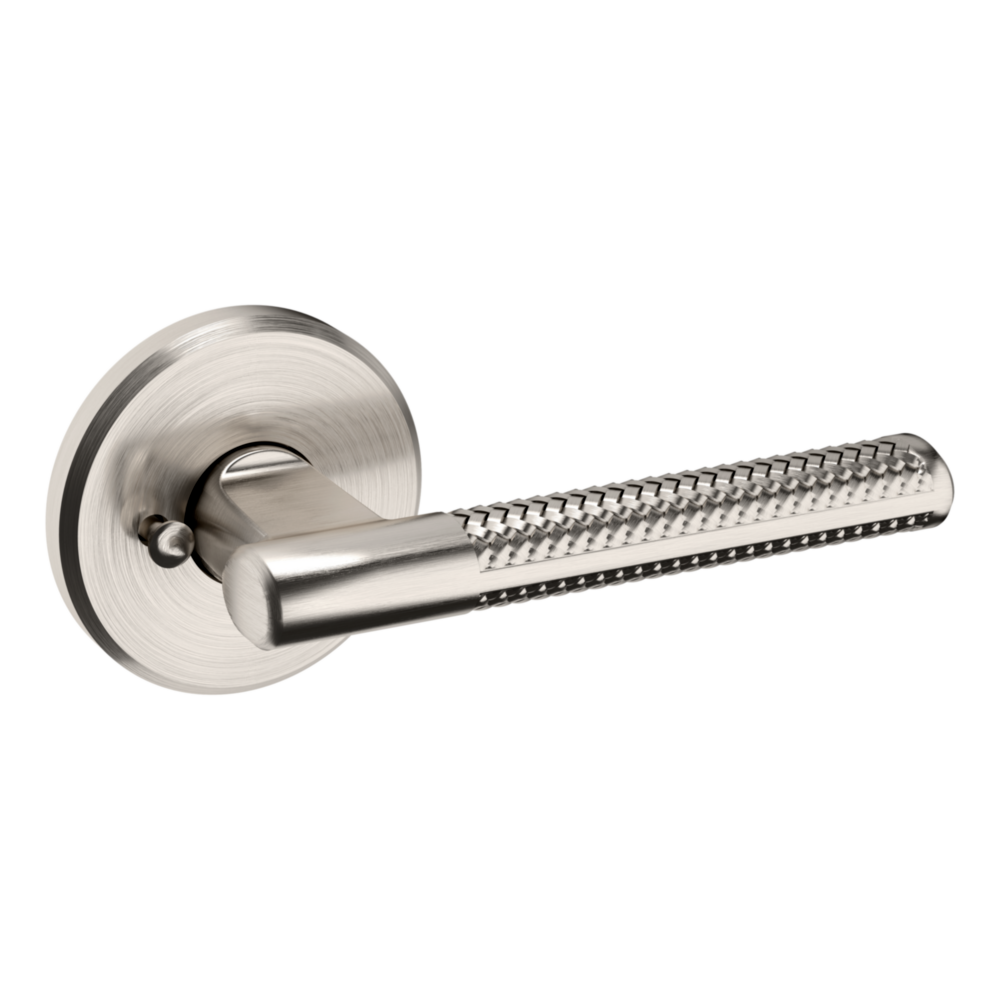 Baldwin L015 Contemporary Straight Lever Set with R016 Rose Lifetime (PVD) Satin Nickel / Privacy / Reversible