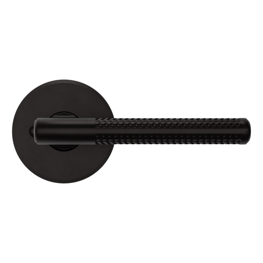 Baldwin L015 Contemporary Straight Lever Set with R016 Rose Oil-Rubbed Bronze / Privacy / Reversible