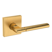 Baldwin L021 Contemporary Straight Lever Set with R017 Rose Lifetime (PVD) Satin Brass / Passage / Reversible