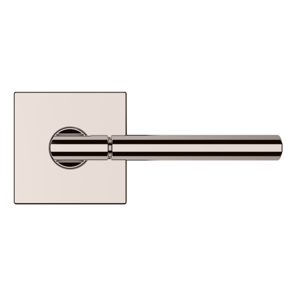 Baldwin L021 Contemporary Straight Lever Set with R017 Rose Lifetime (PVD) Polished Nickel / Full Dummy / Reversible