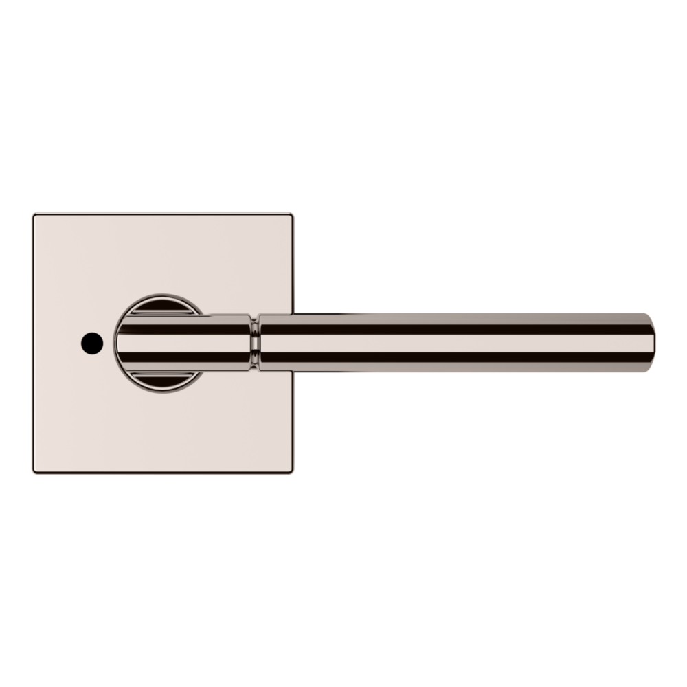 Baldwin L021 Contemporary Straight Lever Set with R017 Rose Lifetime (PVD) Polished Nickel / Privacy / Reversible