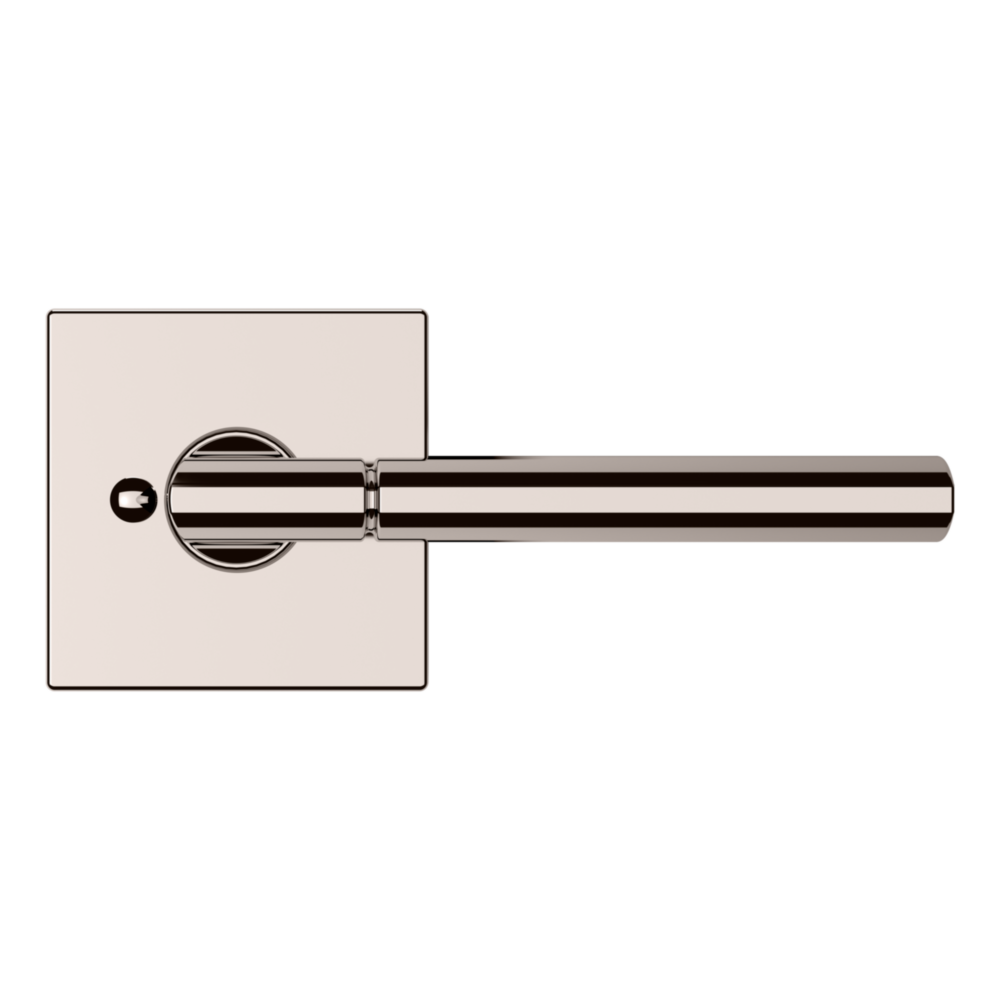 Baldwin L021 Contemporary Straight Lever Set with R017 Rose Lifetime (PVD) Polished Nickel / Privacy / Reversible