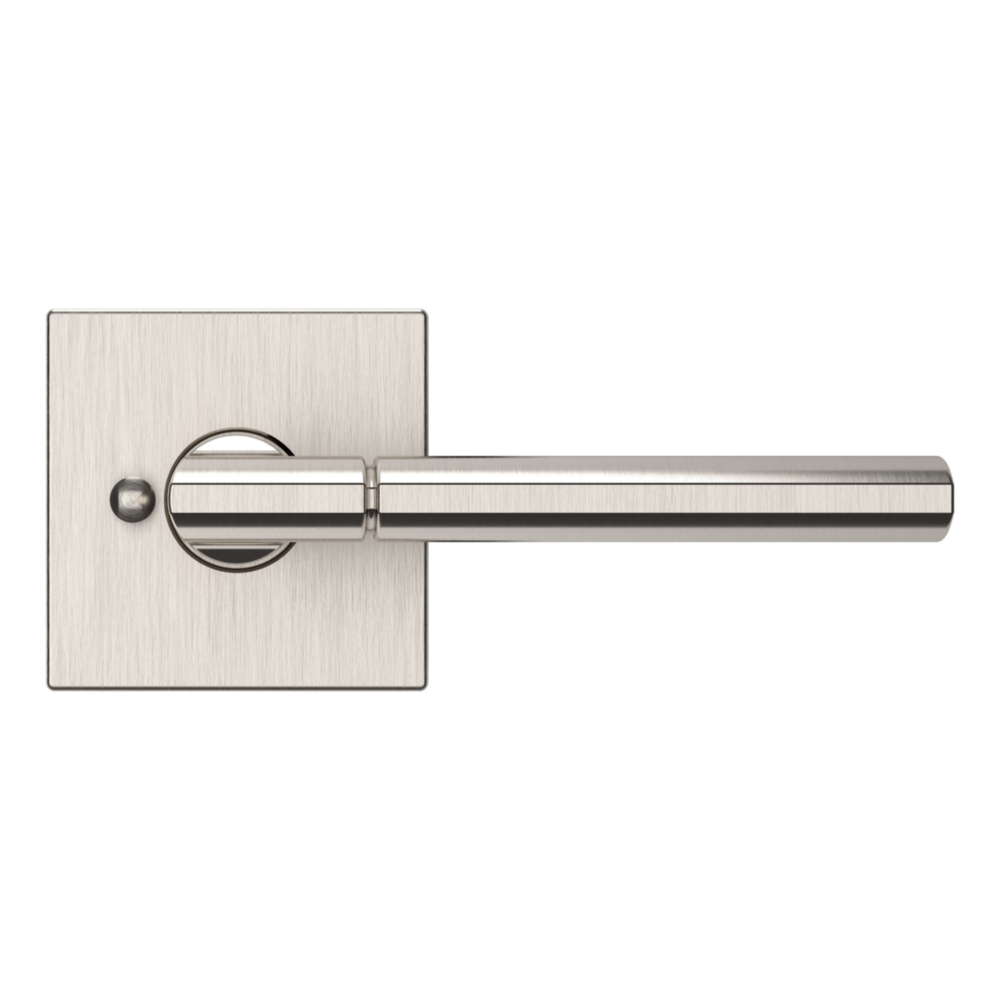 Baldwin L021 Contemporary Straight Lever Set with R017 Rose Lifetime (PVD) Satin Nickel / Privacy / Reversible