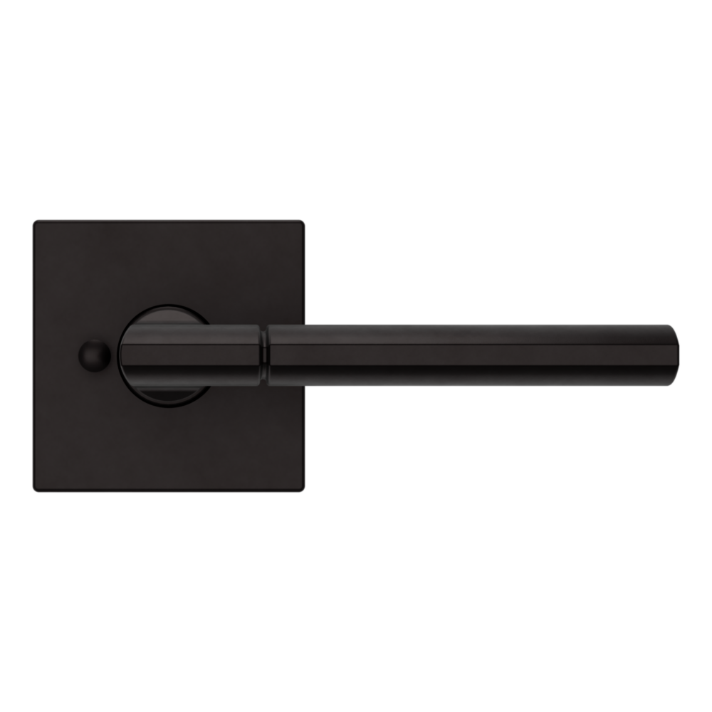 Baldwin L021 Contemporary Straight Lever Set with R017 Rose Oil-Rubbed Bronze / Privacy / Reversible