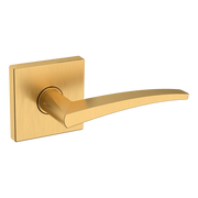 Baldwin L022 Contemporary Straight Lever Set with R017 Rose Lifetime (PVD) Satin Brass / Passage / Reversible