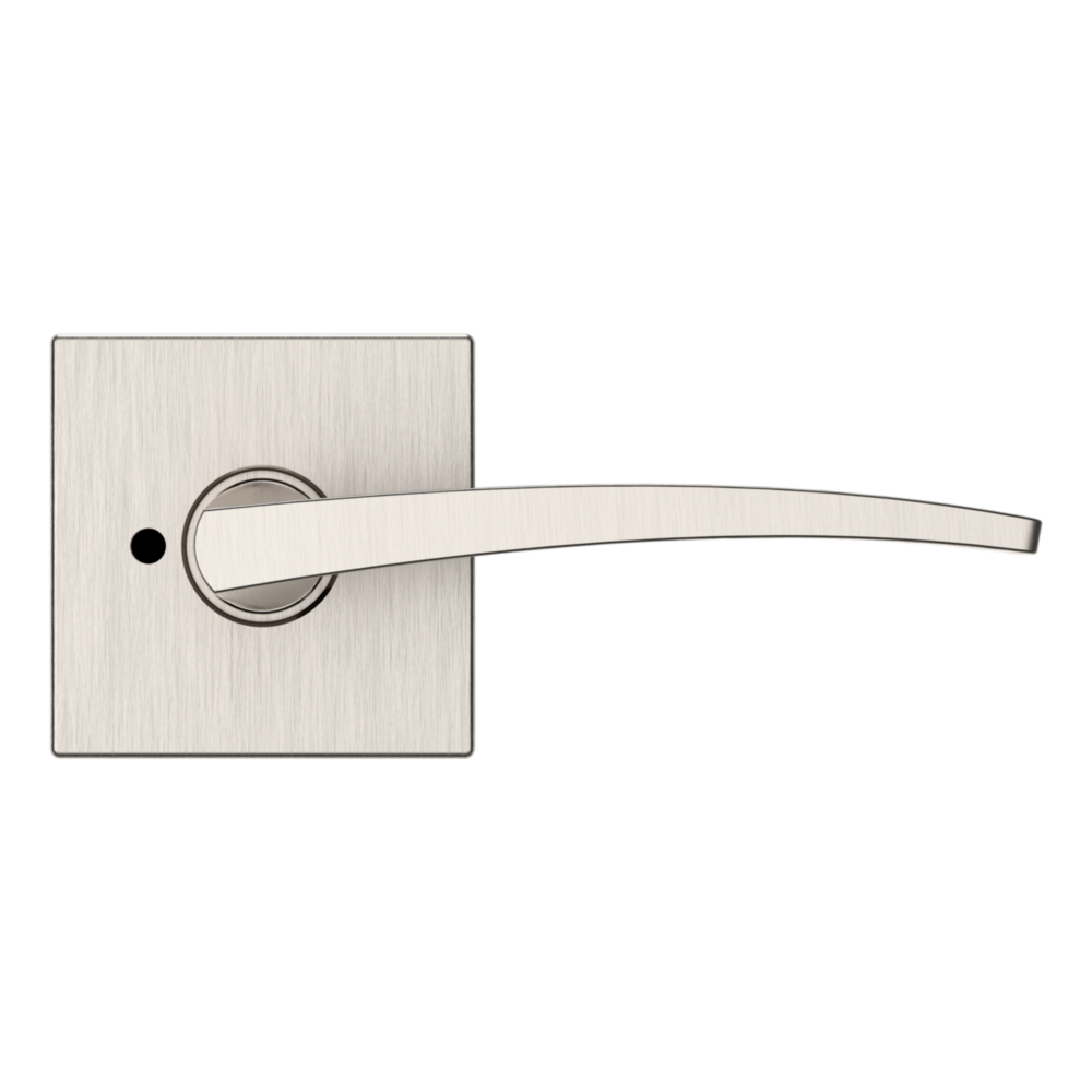Baldwin L022 Contemporary Straight Lever Set with R017 Rose Lifetime (PVD) Satin Nickel / Privacy / Reversible