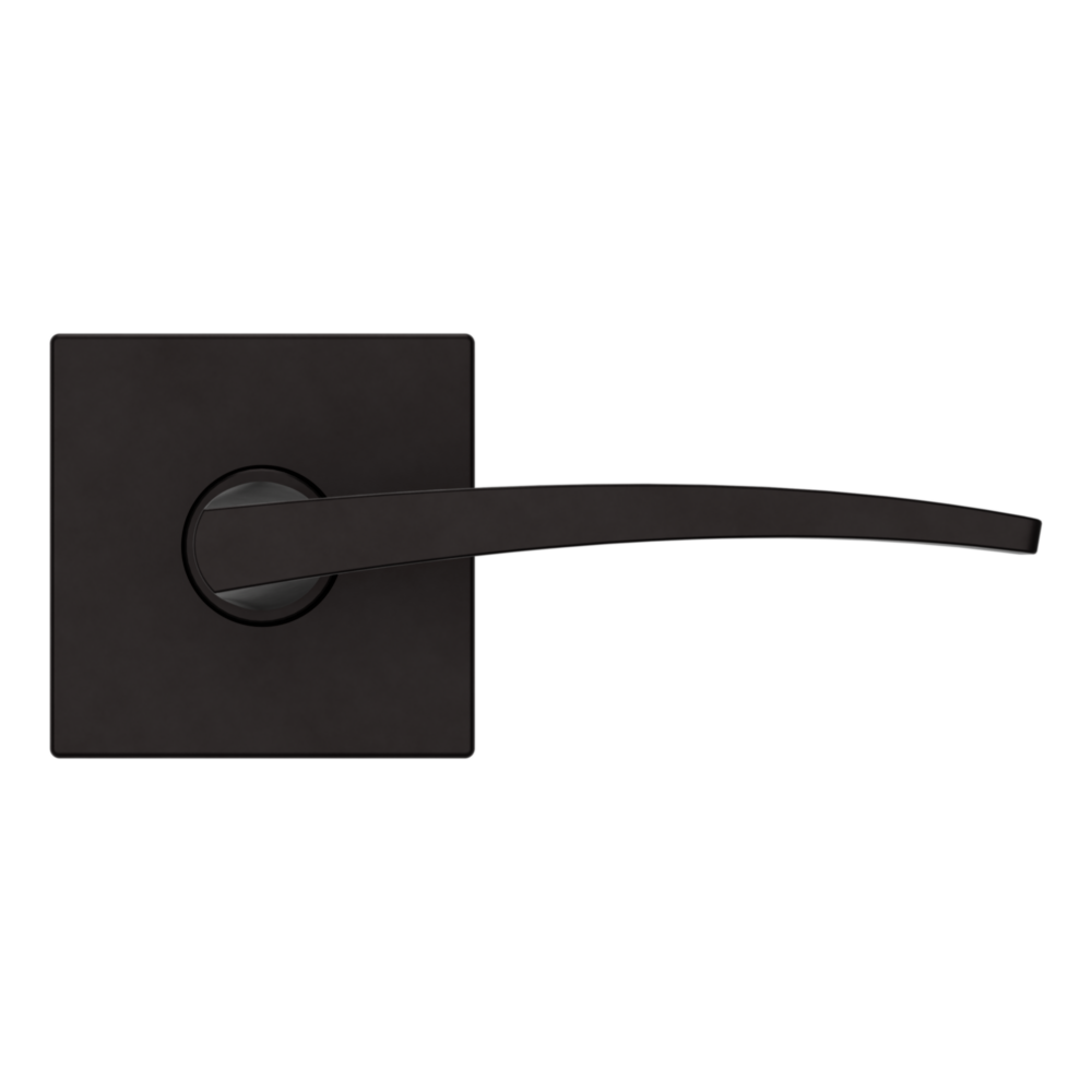 Baldwin L022 Contemporary Straight Lever Set with R017 Rose Oil-Rubbed Bronze / Passage / Reversible