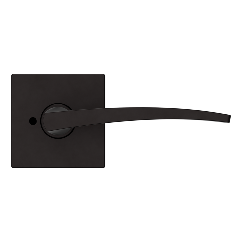 Baldwin L022 Contemporary Straight Lever Set with R017 Rose Oil-Rubbed Bronze / Privacy / Reversible