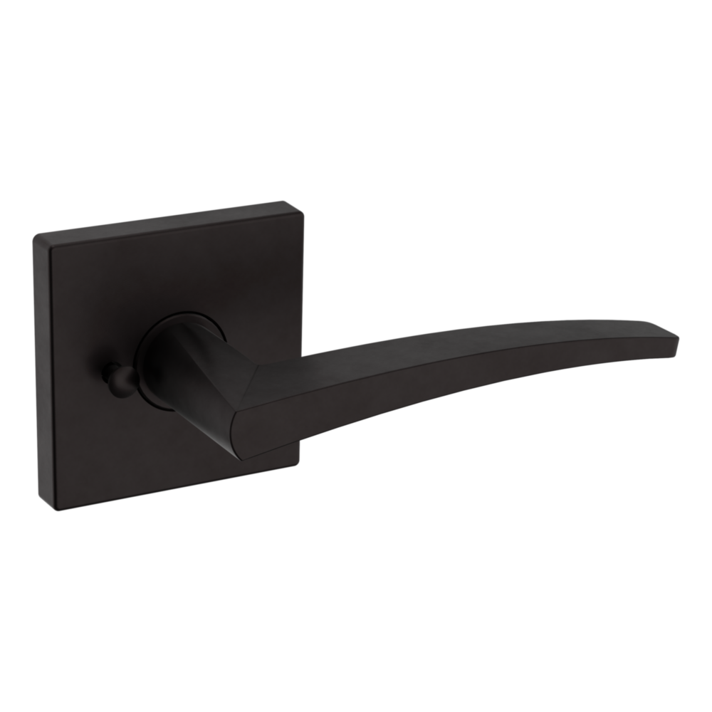 Baldwin L022 Contemporary Straight Lever Set with R017 Rose Oil-Rubbed Bronze / Privacy / Reversible
