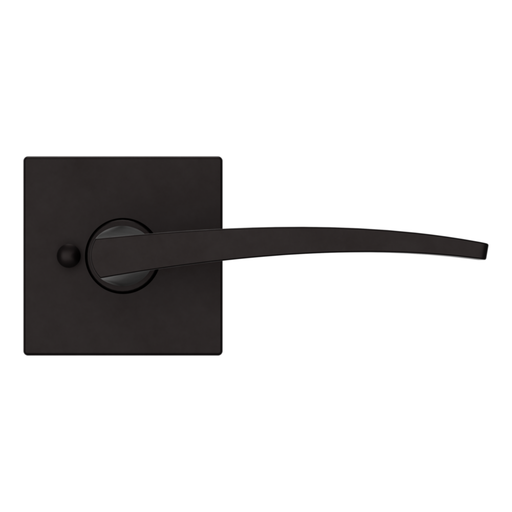 Baldwin L022 Contemporary Straight Lever Set with R017 Rose Oil-Rubbed Bronze / Privacy / Reversible