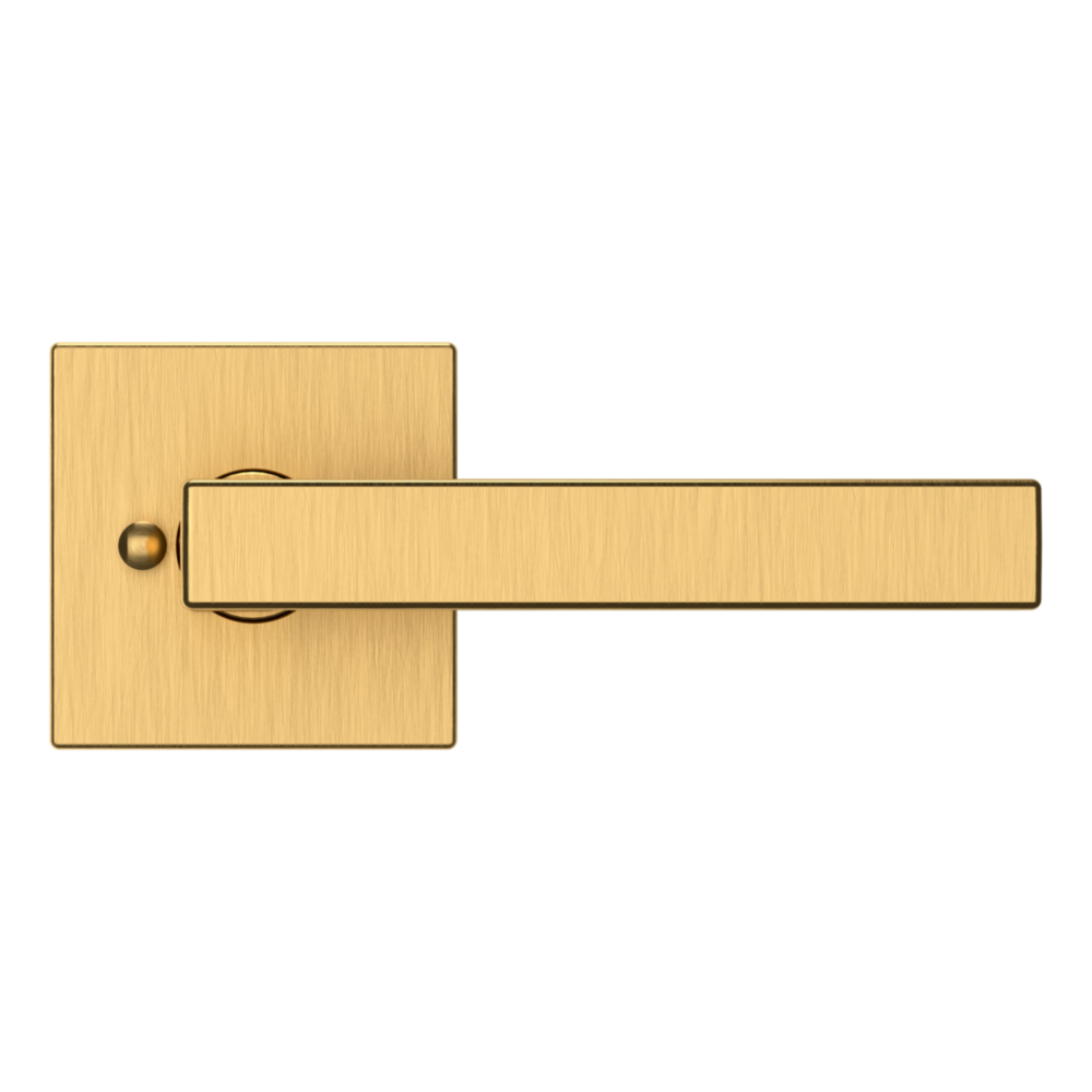 Baldwin L023 Contemporary Straight Lever Set with R017 Rose Lifetime (PVD) Satin Brass / Privacy / Reversible