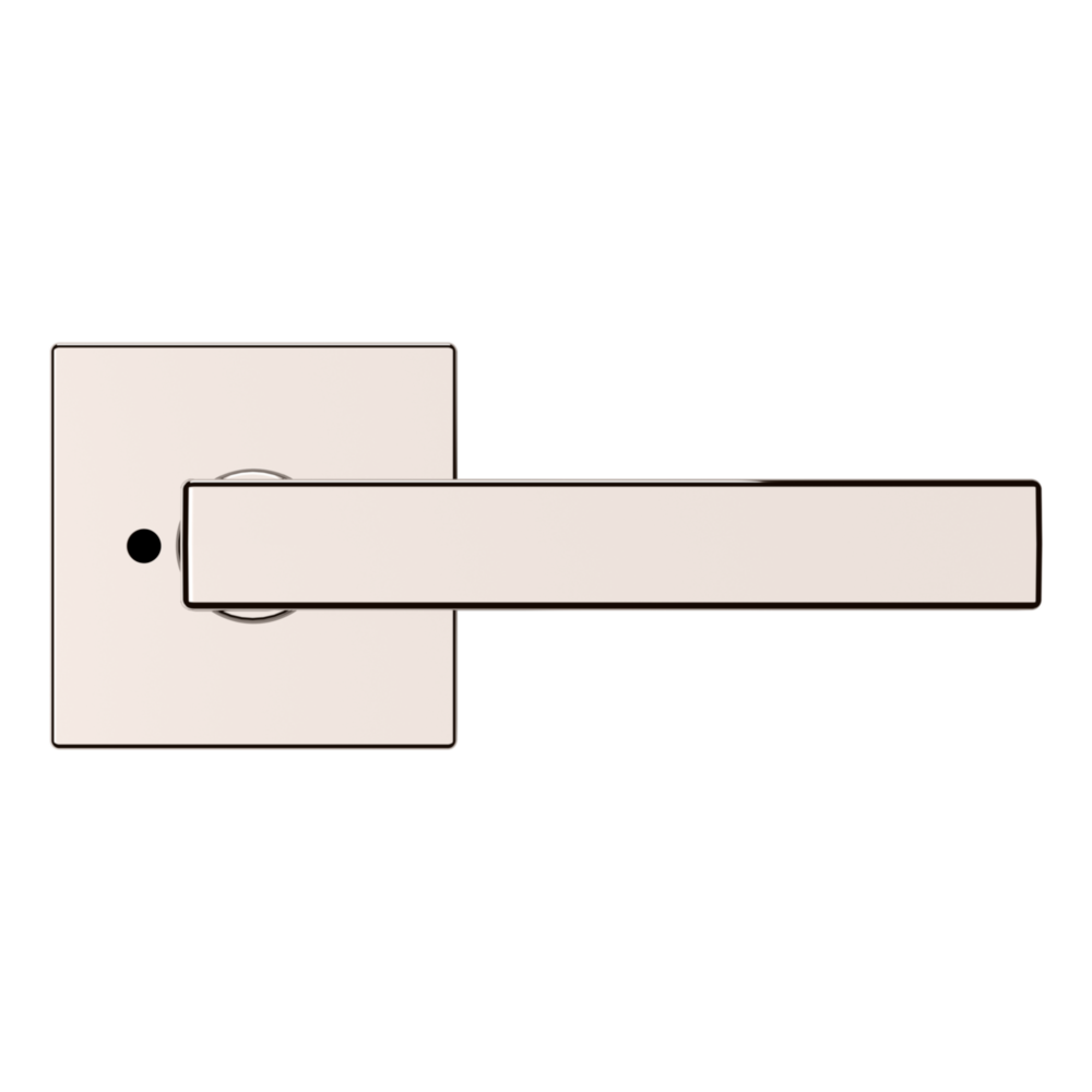 Baldwin L023 Contemporary Straight Lever Set with R017 Rose Lifetime (PVD) Polished Nickel / Privacy / Reversible