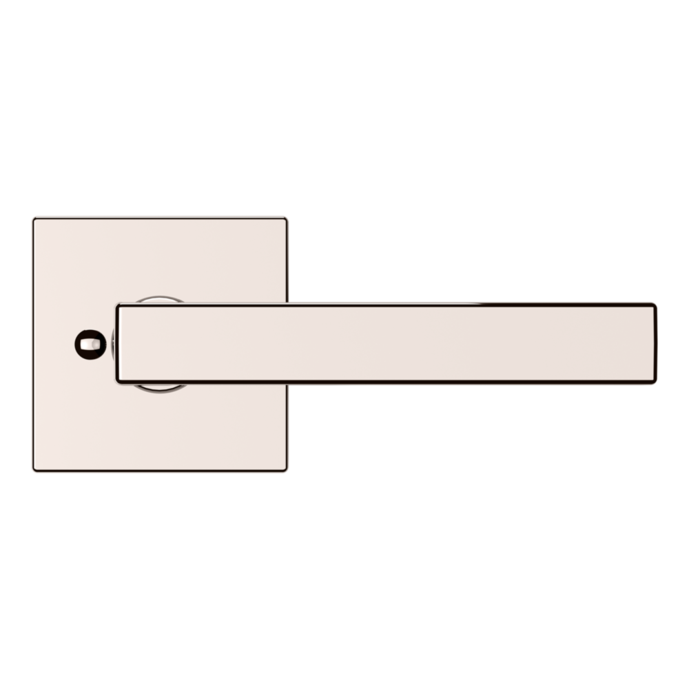 Baldwin L023 Contemporary Straight Lever Set with R017 Rose Lifetime (PVD) Polished Nickel / Privacy / Reversible