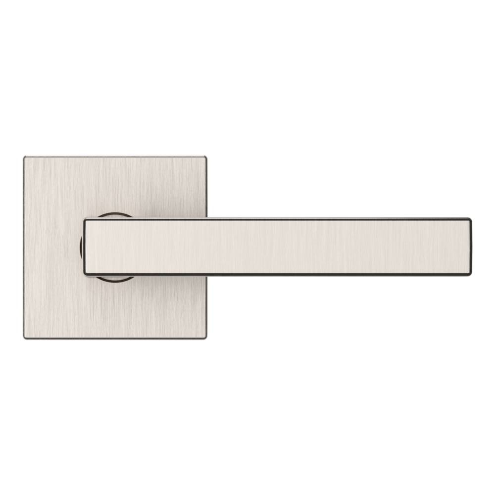 Baldwin L023 Contemporary Straight Lever Set with R017 Rose Lifetime (PVD) Satin Nickel / Full Dummy / Reversible