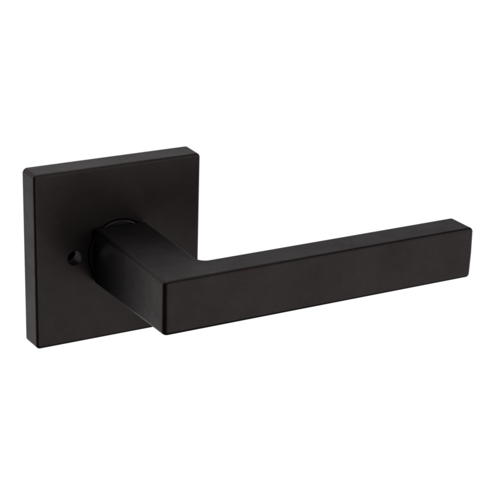 Baldwin L023 Contemporary Straight Lever Set with R017 Rose Oil-Rubbed Bronze / Privacy / Reversible