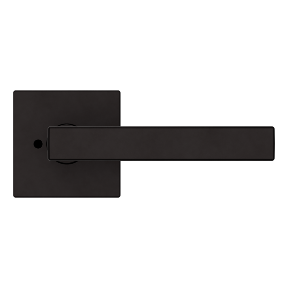 Baldwin L023 Contemporary Straight Lever Set with R017 Rose Oil-Rubbed Bronze / Privacy / Reversible