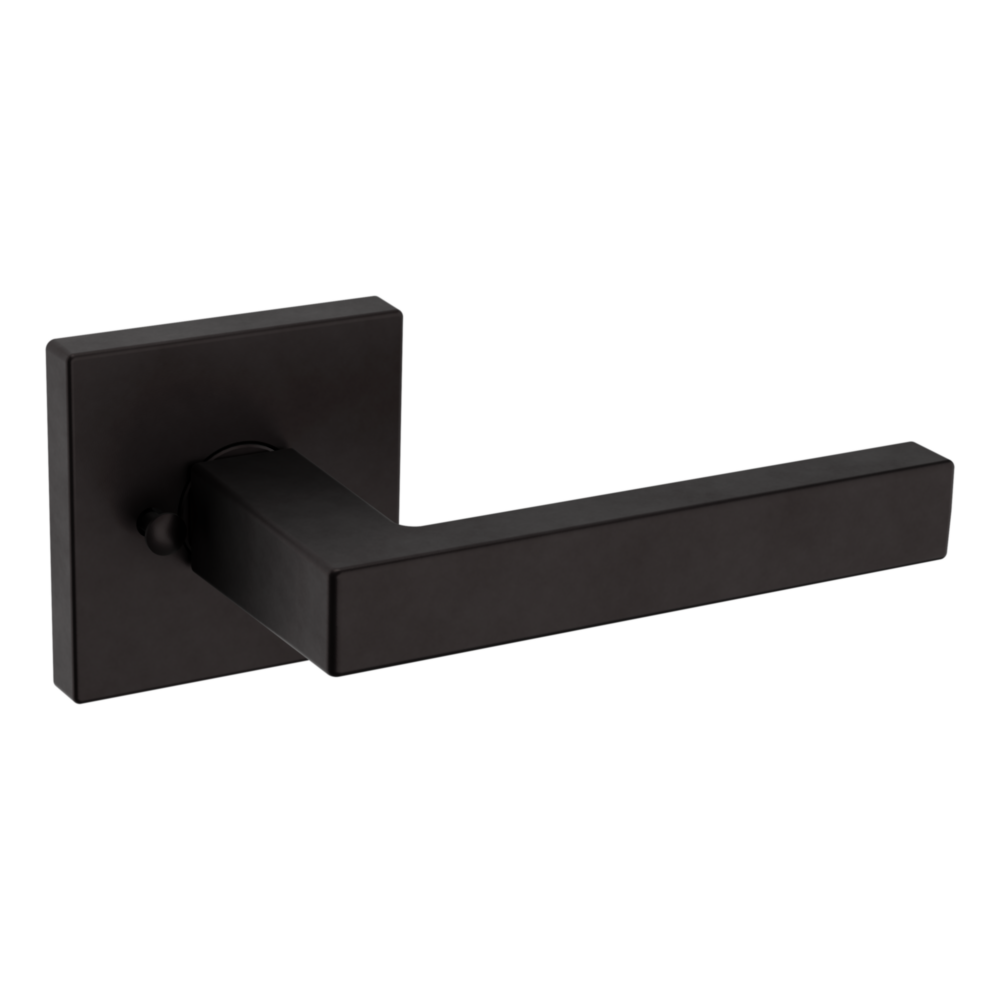 Baldwin L023 Contemporary Straight Lever Set with R017 Rose Oil-Rubbed Bronze / Privacy / Reversible