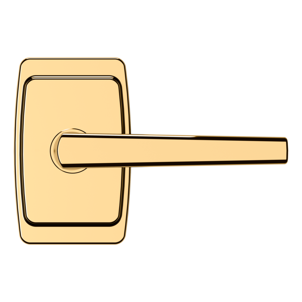 Baldwin L024 Palm Springs Lever Set with R046 Rose Non-Lacquered Brass / Full Dummy / Reversible