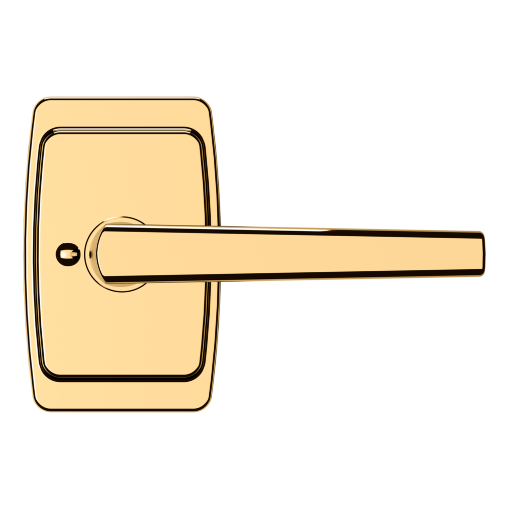 Baldwin L024 Palm Springs Lever Set with R046 Rose Non-Lacquered Brass / Privacy / Reversible