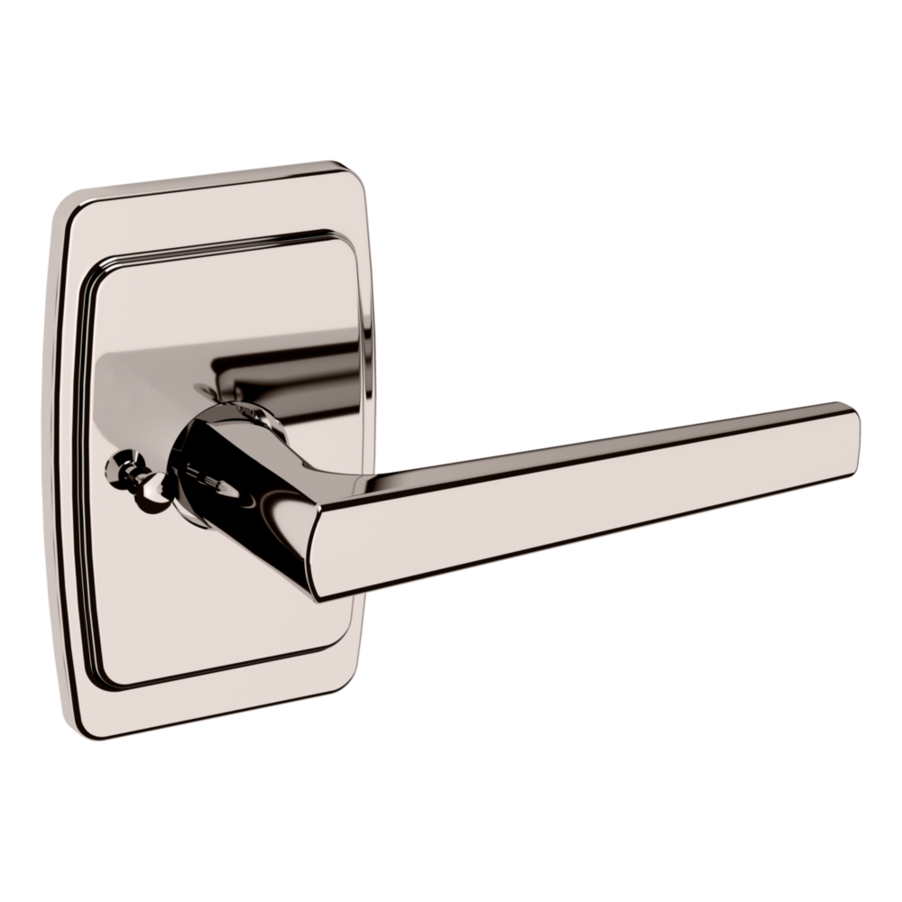 Baldwin L024 Palm Springs Lever Set with R046 Rose Lifetime (PVD) Polished Nickel / Privacy / Reversible