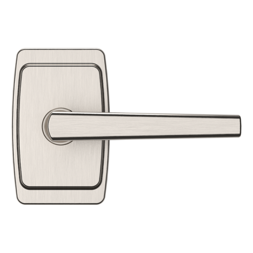 Baldwin L024 Palm Springs Lever Set with R046 Rose Lifetime (PVD) Satin Nickel / Passage / Reversible