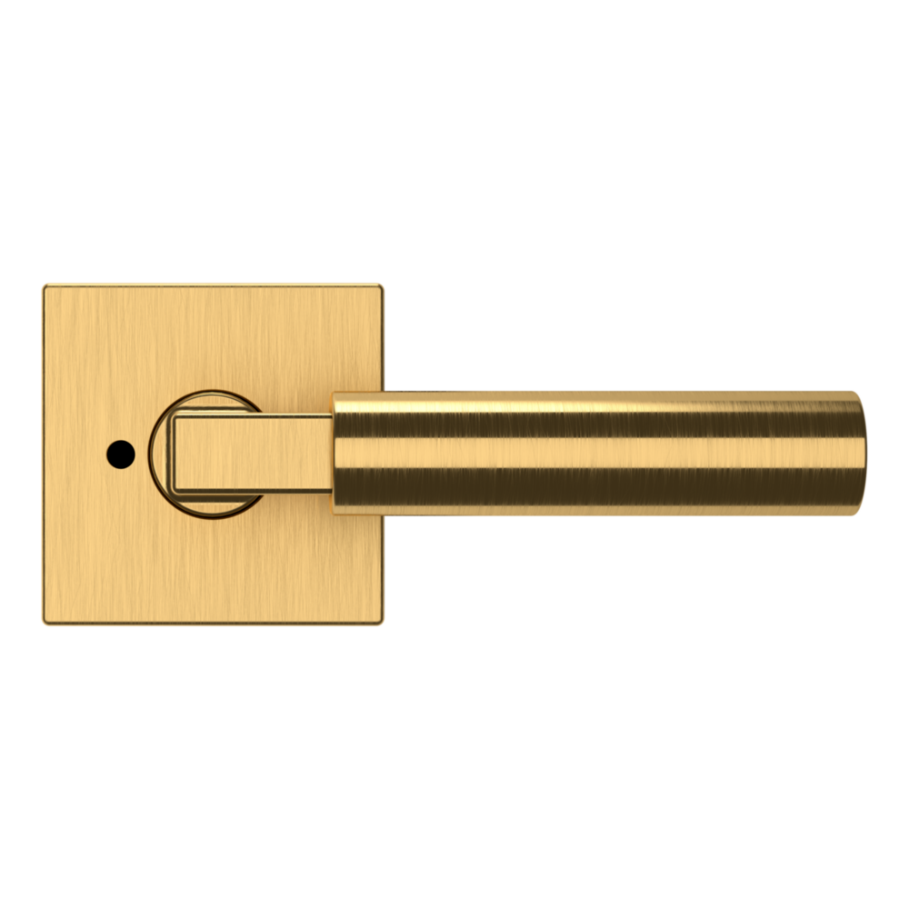 Baldwin L029 Gramercy Lever Set with R017 Rose Lifetime (PVD) Satin Brass / Privacy / Reversible