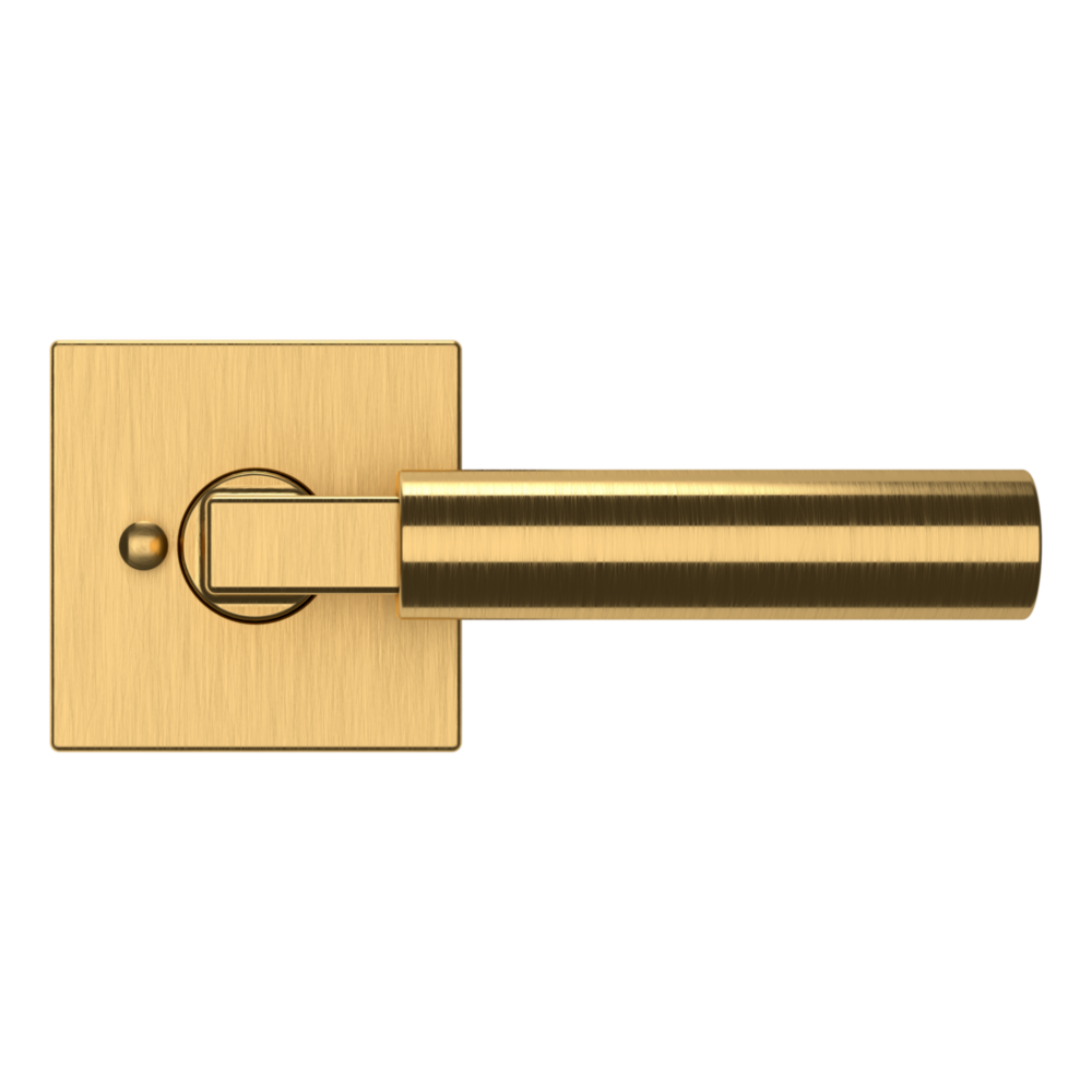 Baldwin L029 Gramercy Lever Set with R017 Rose Lifetime (PVD) Satin Brass / Privacy / Reversible