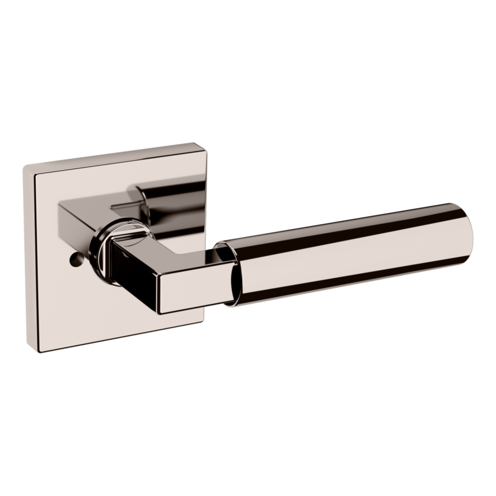 Baldwin L029 Gramercy Lever Set with R017 Rose Lifetime (PVD) Polished Nickel / Privacy / Reversible