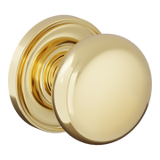 Baldwin 5083 Baltimore Knob Set with 5048-5148 Rose Lifetime (PVD) Polished Brass / Passage / Reversible