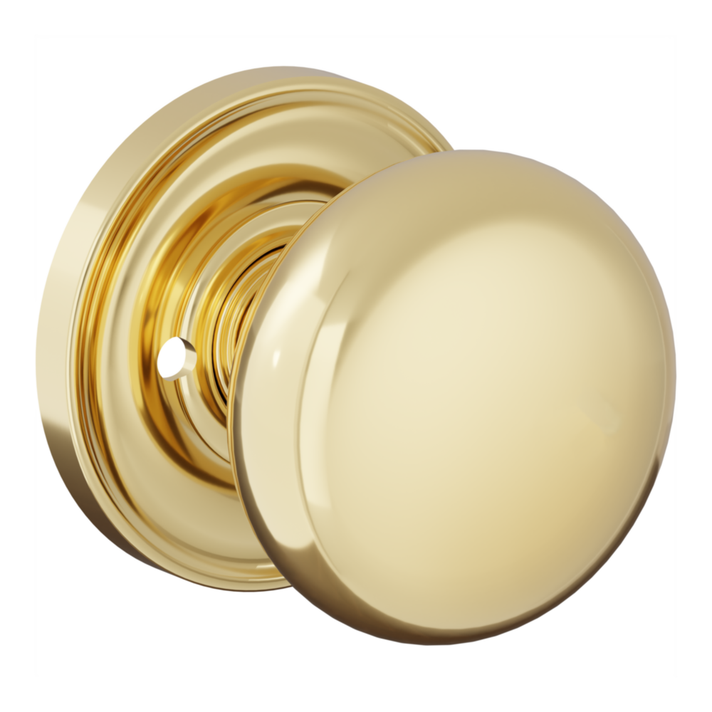 Baldwin 5083 Baltimore Knob Set with 5048-5148 Rose Lifetime (PVD) Polished Brass / Privacy / Reversible