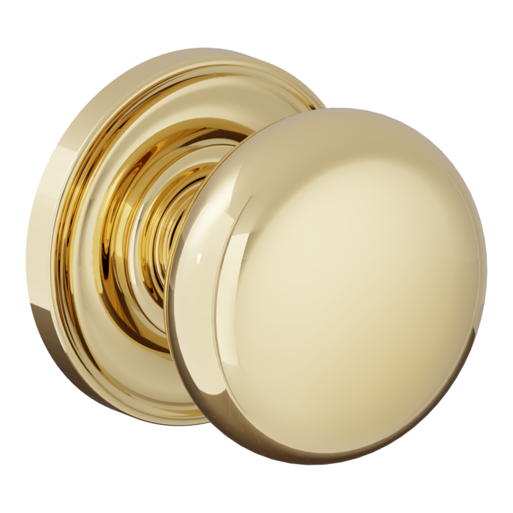 Baldwin 5083 Baltimore Knob Set with 5048-5148 Rose Non-Lacquered Brass / Passage / Reversible