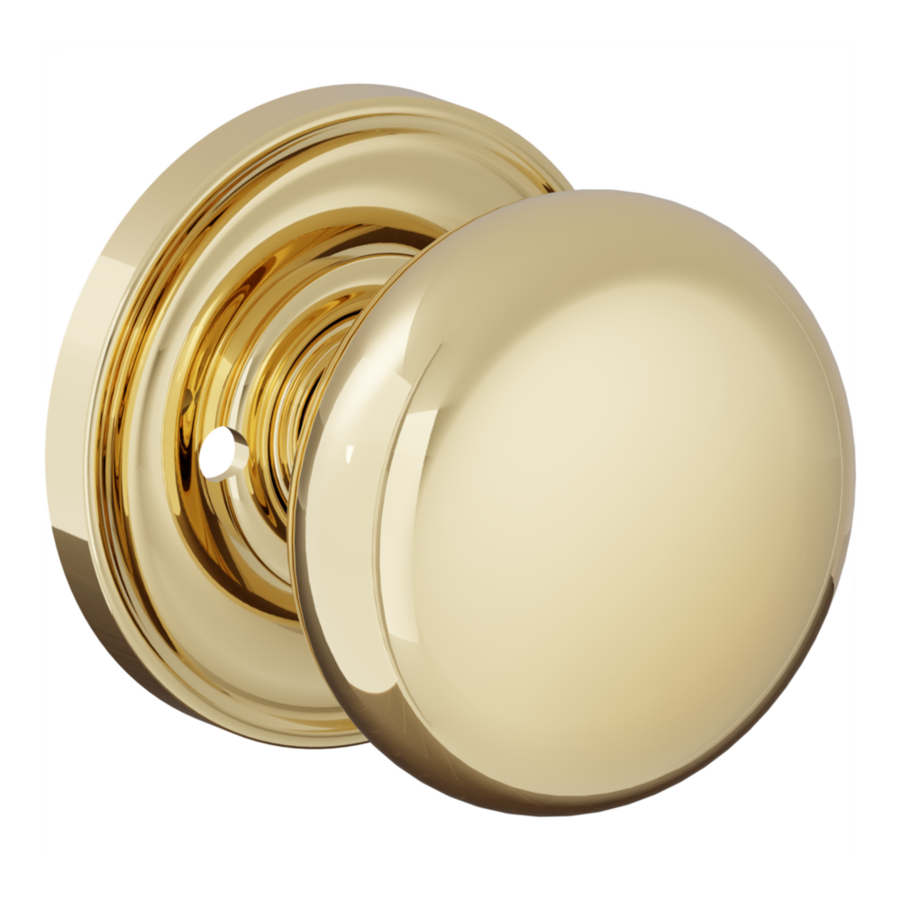 Baldwin 5083 Baltimore Knob Set with 5048-5148 Rose Non-Lacquered Brass / Privacy / Reversible